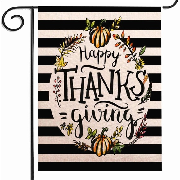 ZUEXT Welcome Thanksgiving Stripe Pumpkin Fall Garden Flag - Picture 1 of 7